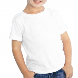 Camiseta blanca niño cuello redondo promocional