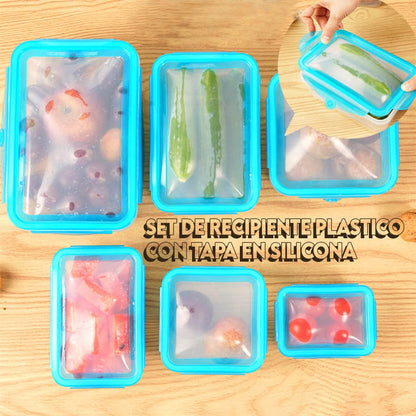 Set Recipientes con Tapa en Silicona