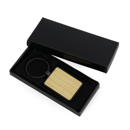 Llavero Bambú Rectangular Black