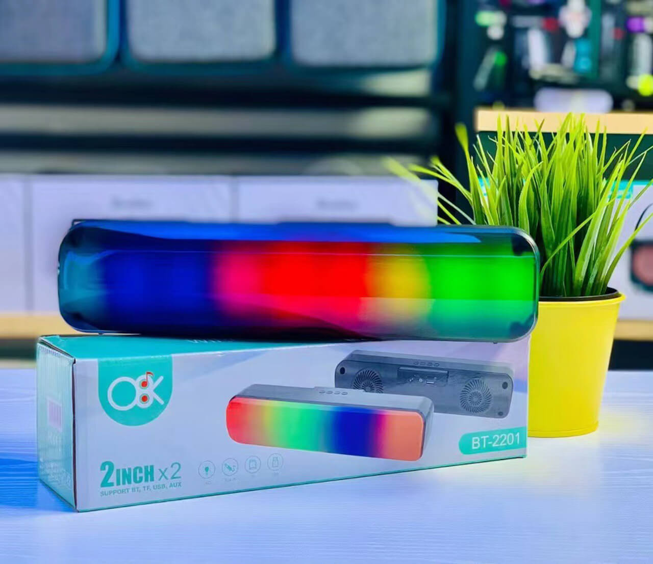 Parlante Bluetooth Luces Rectangular