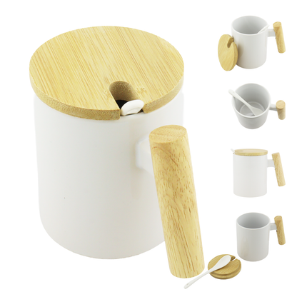 Mug Sublimacion Manija De Madera
